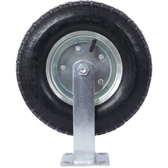 4PCS 12IN CASTER pneumatic tire(2PCS SWIVEL+2PCS RIGID), Caster Wheel, Steel Hub with Ball Bearings, 5/8-Inch Bore Centered Axle -black