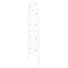 2 Pack Metal Garden Trellis 86.7" x 19.7" Rustproof Trellis for Climbing Plants Outdoor Flower Support Cream White