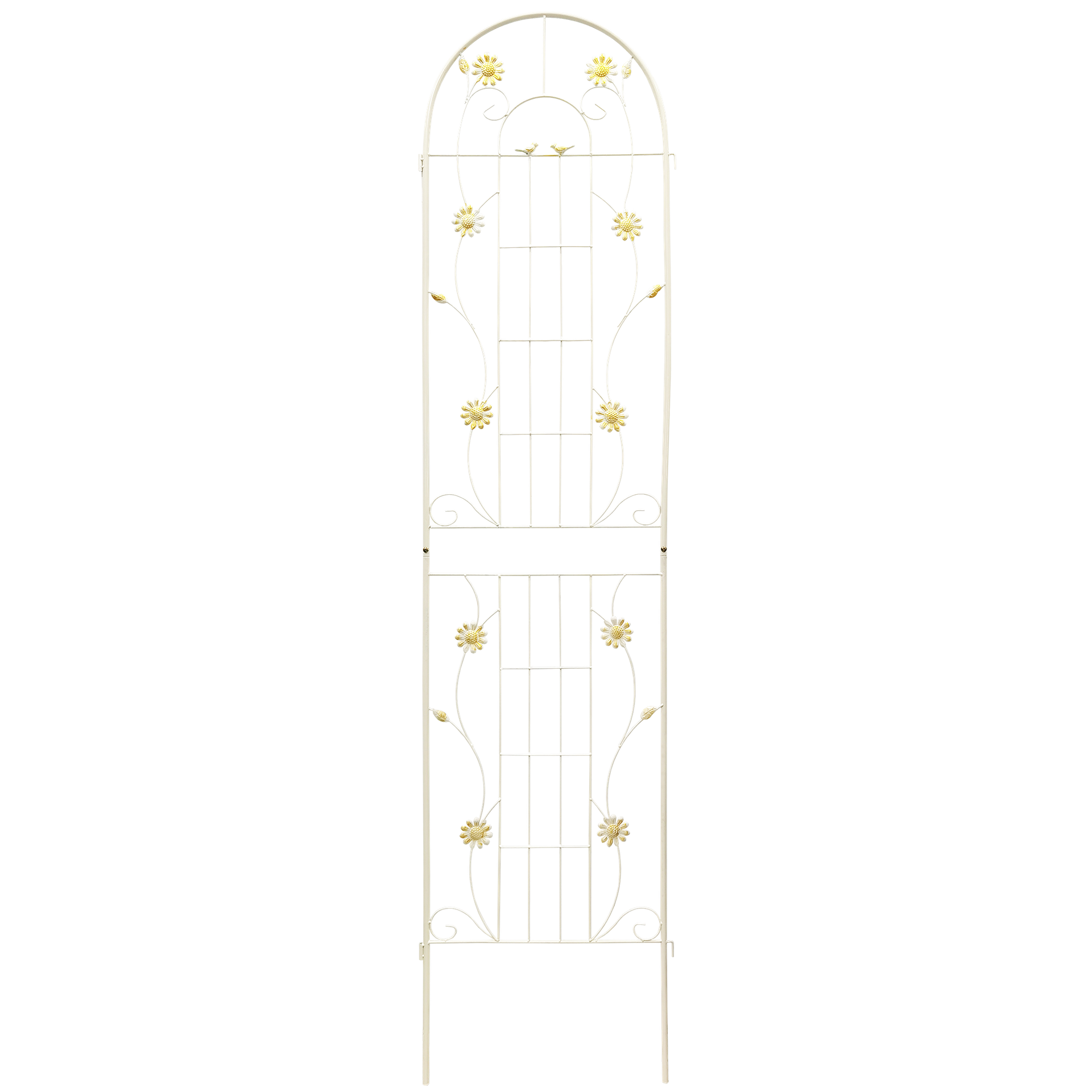 2 Pack Metal Garden Trellis 86.7" x 19.7" Rustproof Trellis for Climbing Plants Outdoor Flower Support Cream White