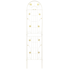 2 Pack Metal Garden Trellis 86.7" x 19.7" Rustproof Trellis for Climbing Plants Outdoor Flower Support Cream White