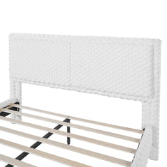 Simple Modern White Plush Soft Bed Comfortable Backrest Bedroom Bed,Queen