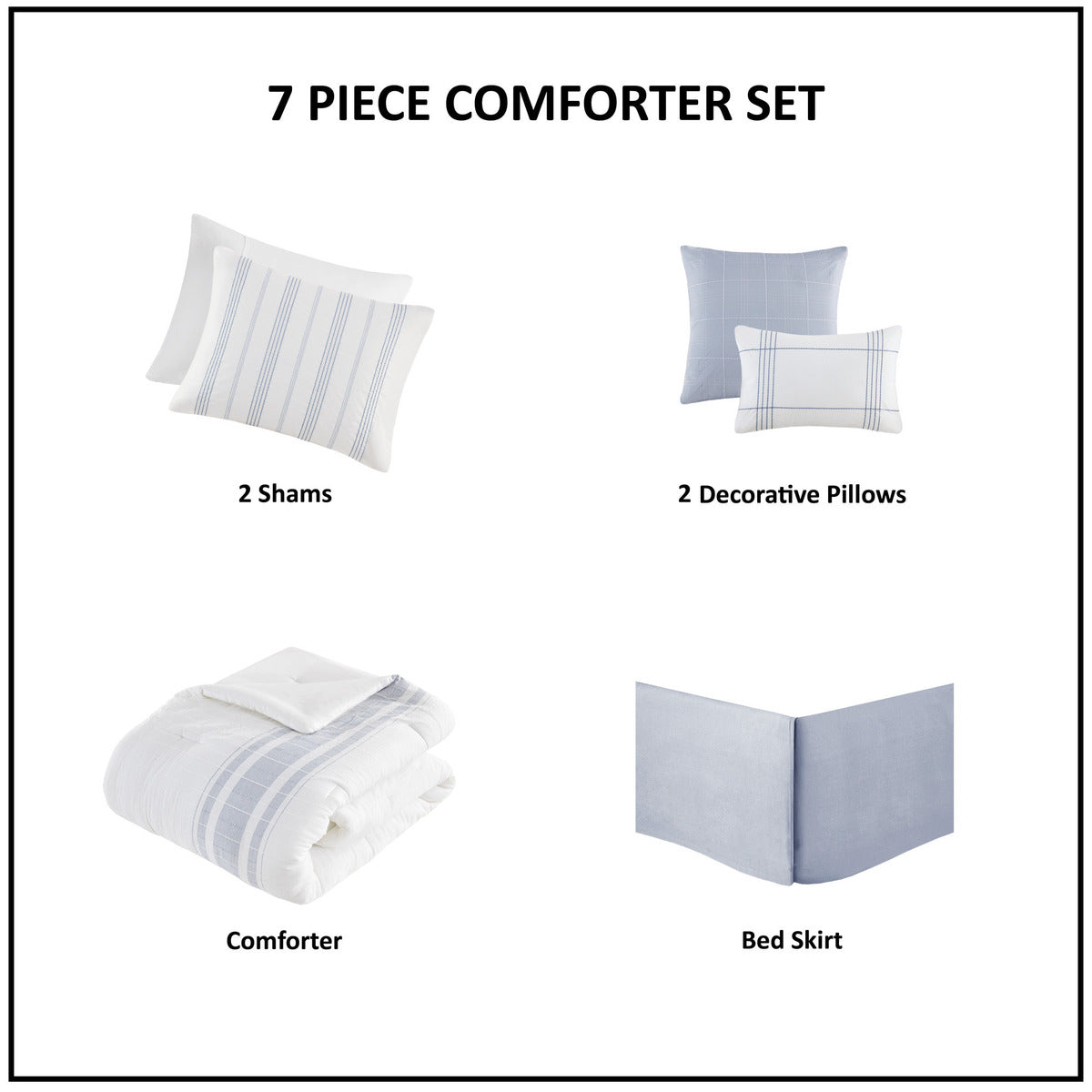 6 Piece Cotton Jacquard Oversized Comforter Set-Full