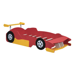 Twin Size Race Car-Shaped Platform Bed with Wheels,RedOLD SKU:WF311965AAJ)