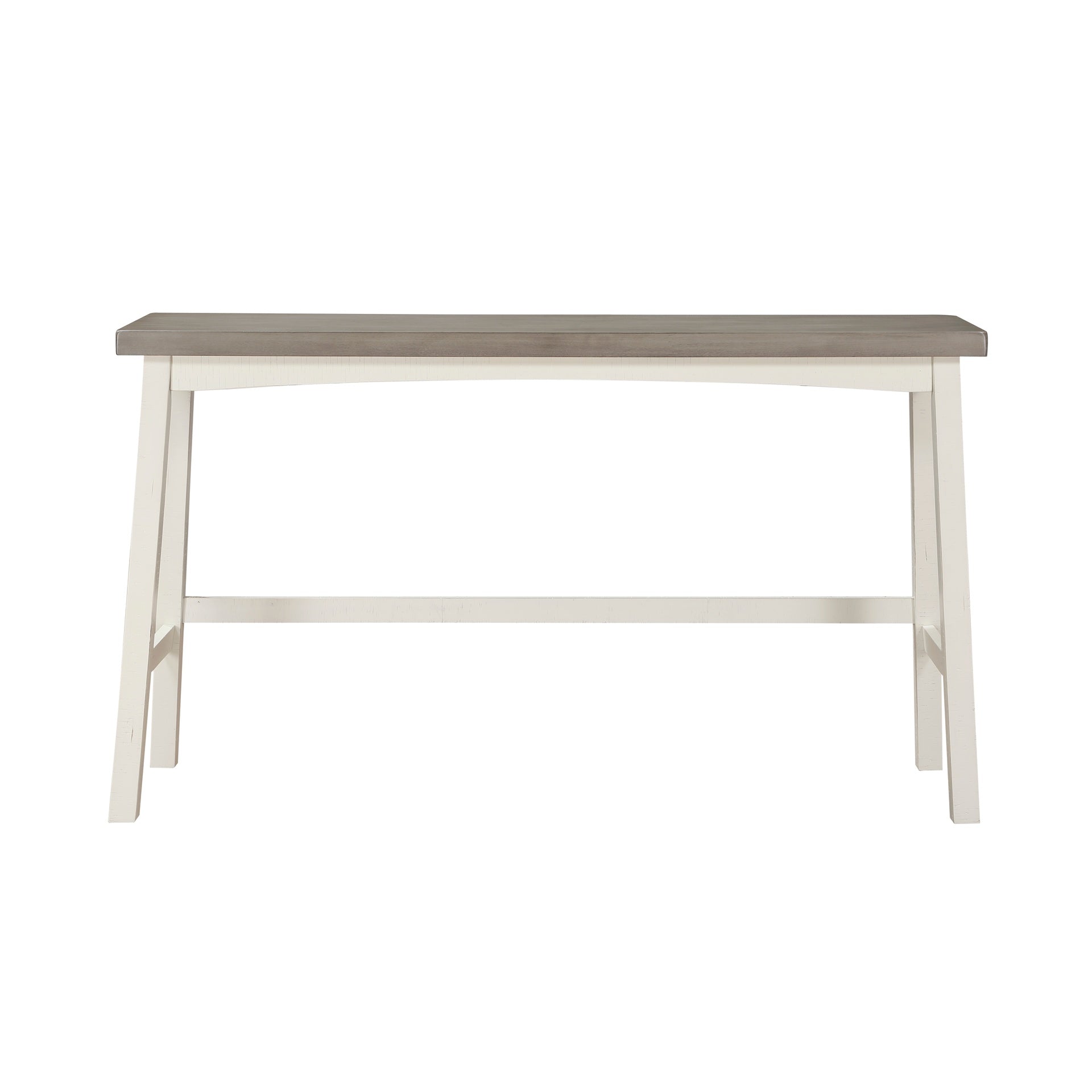 Transitional 4-Piece Pub Height Set, Table and Bar Stools White and Coffee Finish Solid Rubberwood Furniture