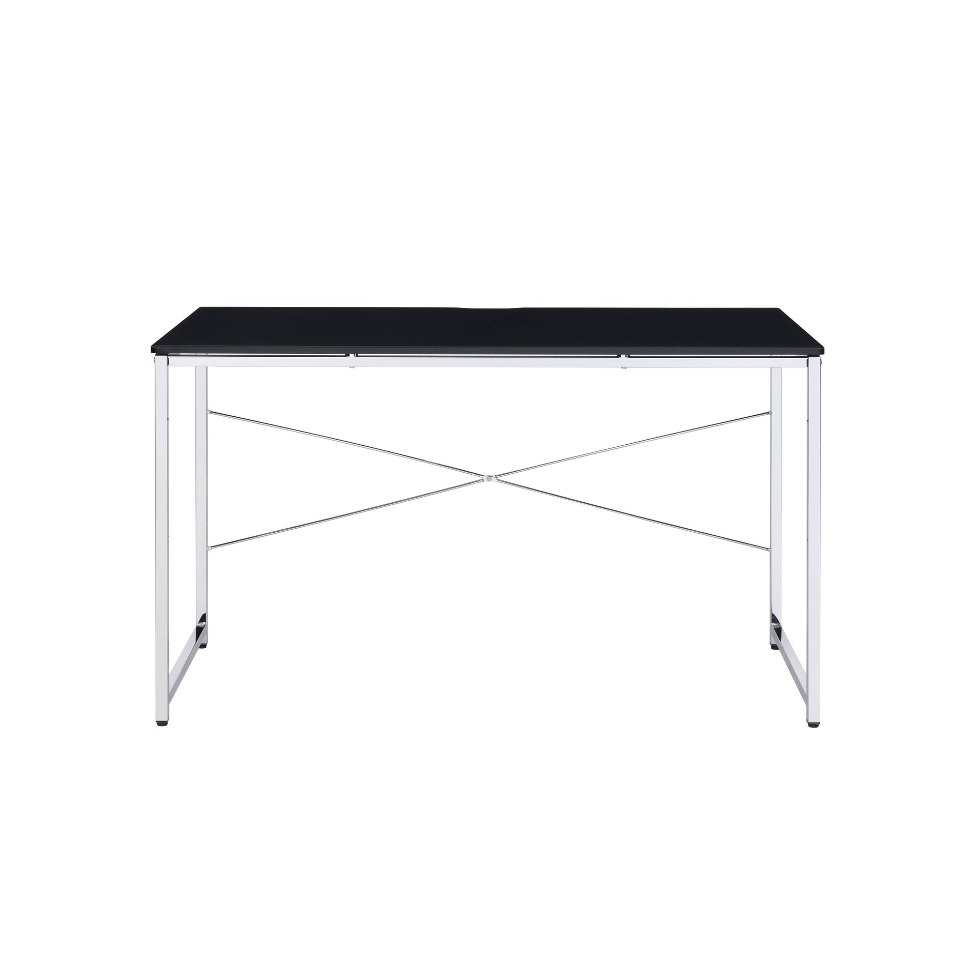 Black and Chrome Writing Desk with Sled Base