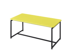 Gaetano 3 Piece Yellow Carbon Fiber Wrap 39.5"W Coffee Table and End Table Set