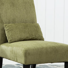 Pisano Contemporary Chenille Fabric Armless Accent Chair with Pillow, Green