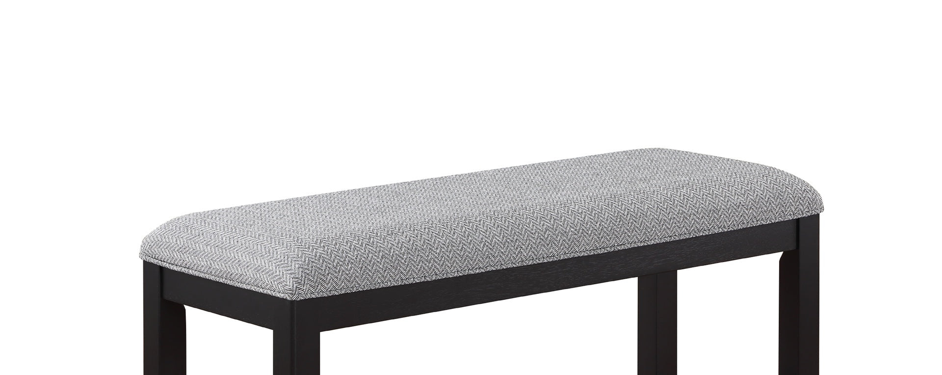1Pc Transitional Dark Gray Finish Fabric Upholstered Counter-Height Dining Bench