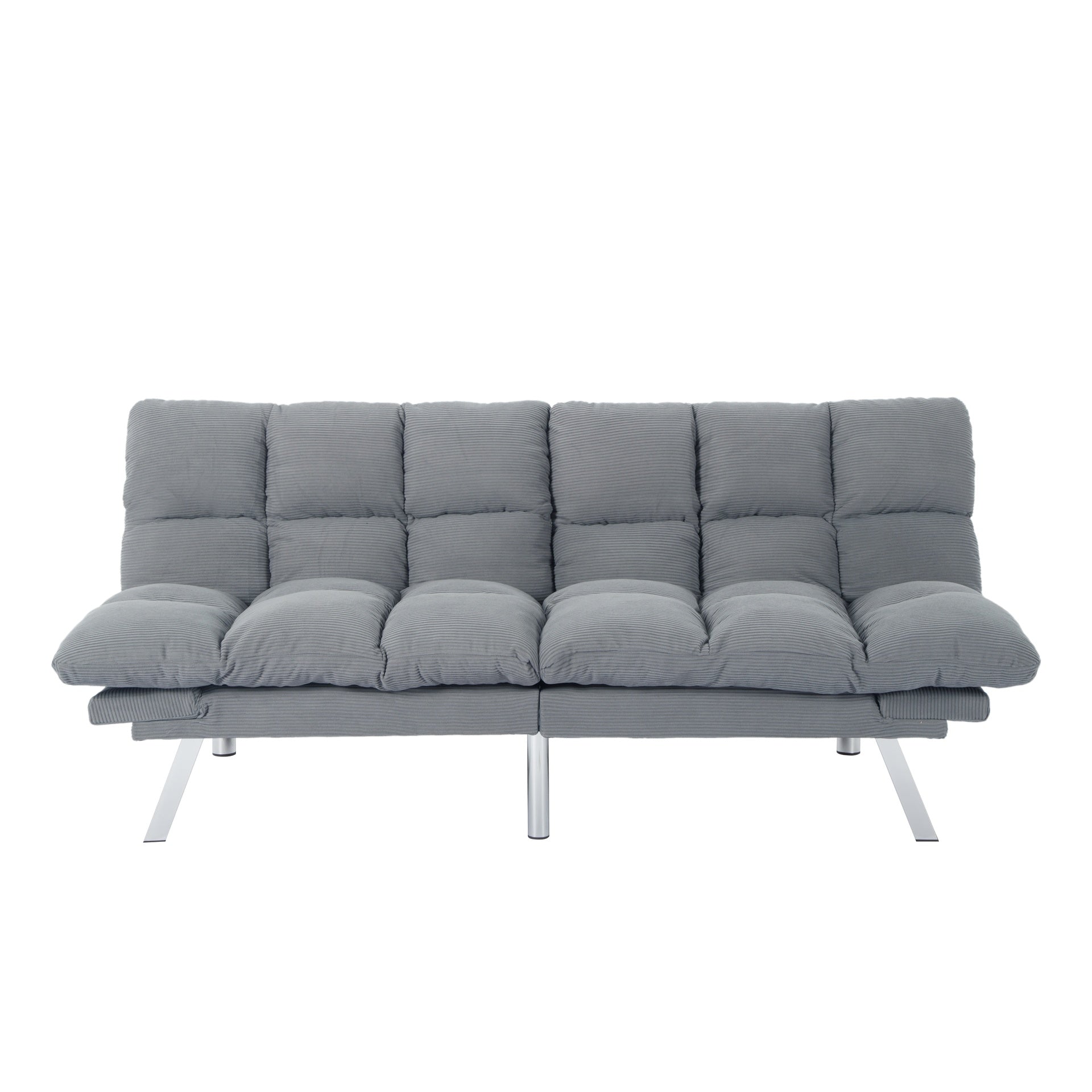 Multifuctional Sofa Bed, Foldable 2-Seater Sofa, Corduroy Fabric, Suitable for Living Rooms & Apartments (Light Gray)