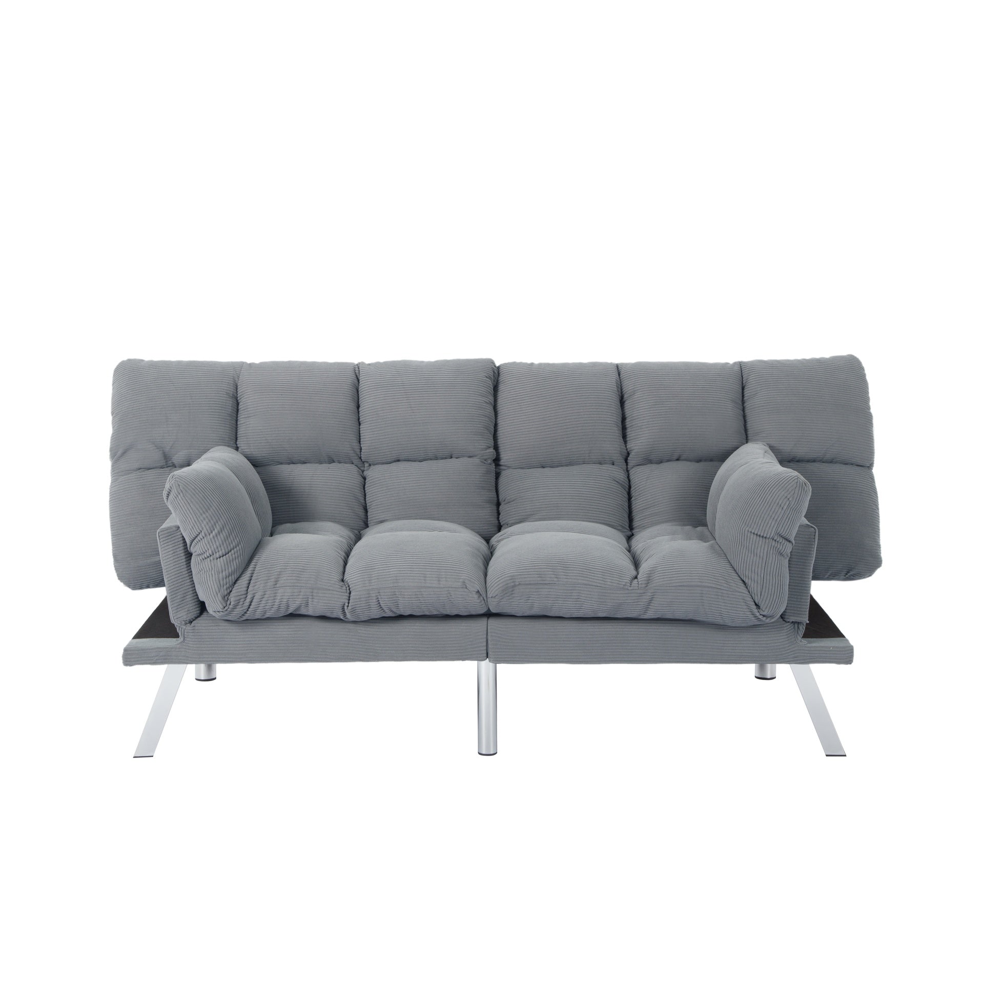 Multifuctional Sofa Bed, Foldable 2-Seater Sofa, Corduroy Fabric, Suitable for Living Rooms & Apartments (Light Gray)