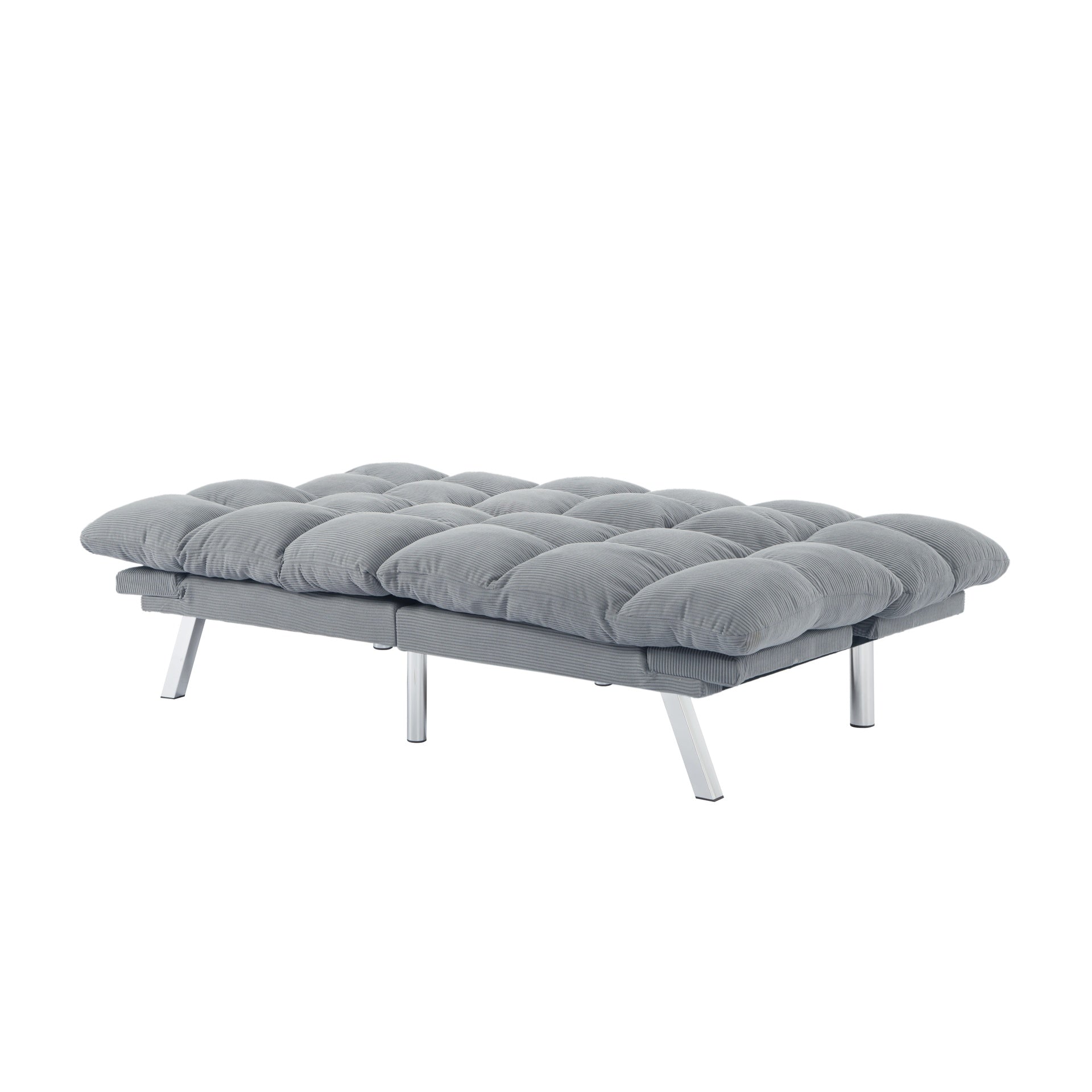 Multifuctional Sofa Bed, Foldable 2-Seater Sofa, Corduroy Fabric, Suitable for Living Rooms & Apartments (Light Gray)
