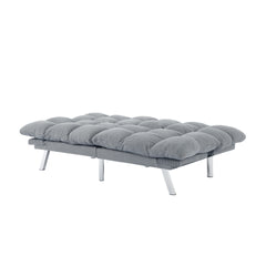Multifuctional Sofa Bed, Foldable 2-Seater Sofa, Corduroy Fabric, Suitable for Living Rooms & Apartments (Light Gray)