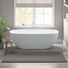 1 PCS 24x60" 100% Cotton Tufted 3000 GSM Reversible Bath Rug Charcoal