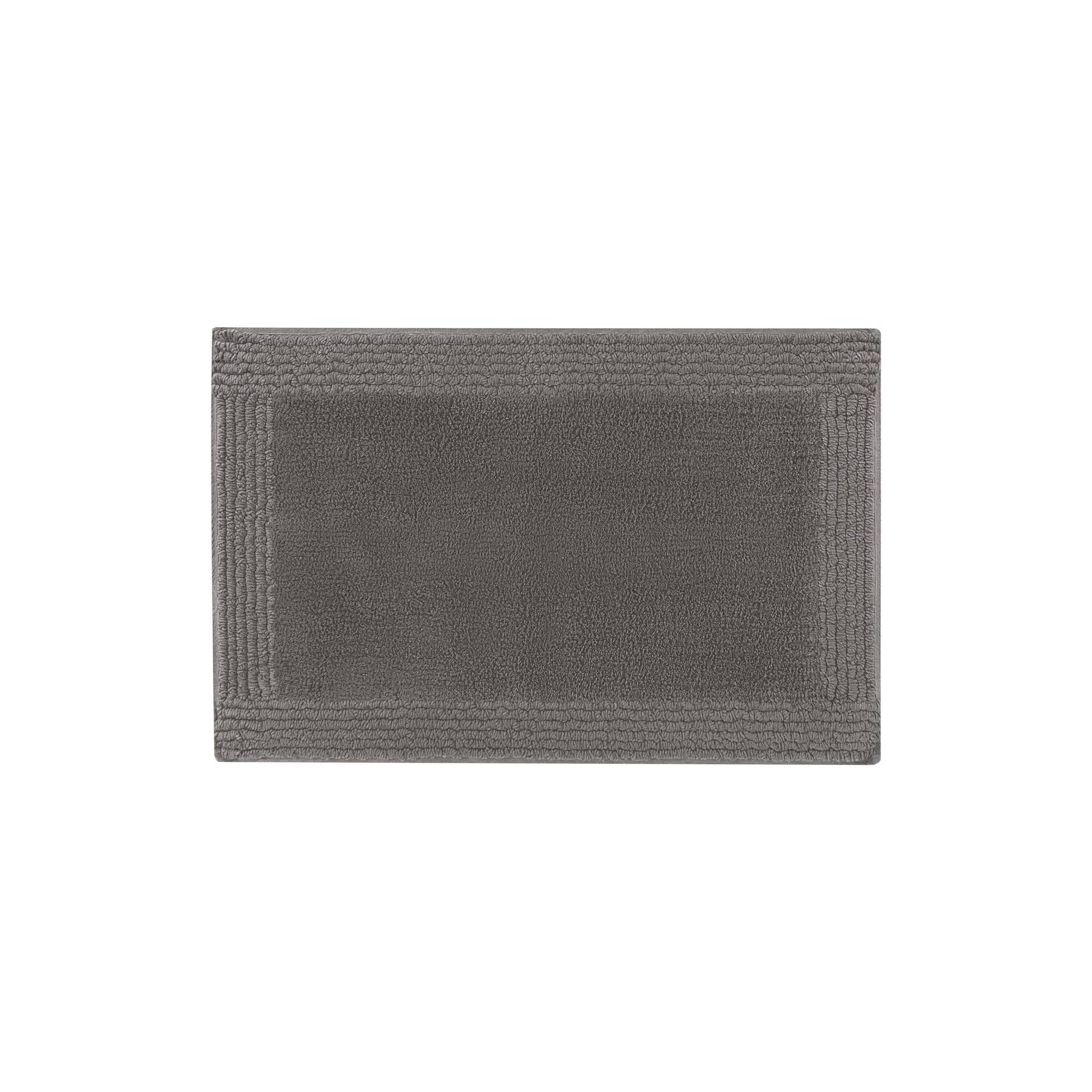 1 PCS 24x60" 100% Cotton Tufted 3000 GSM Reversible Bath Rug Charcoal
