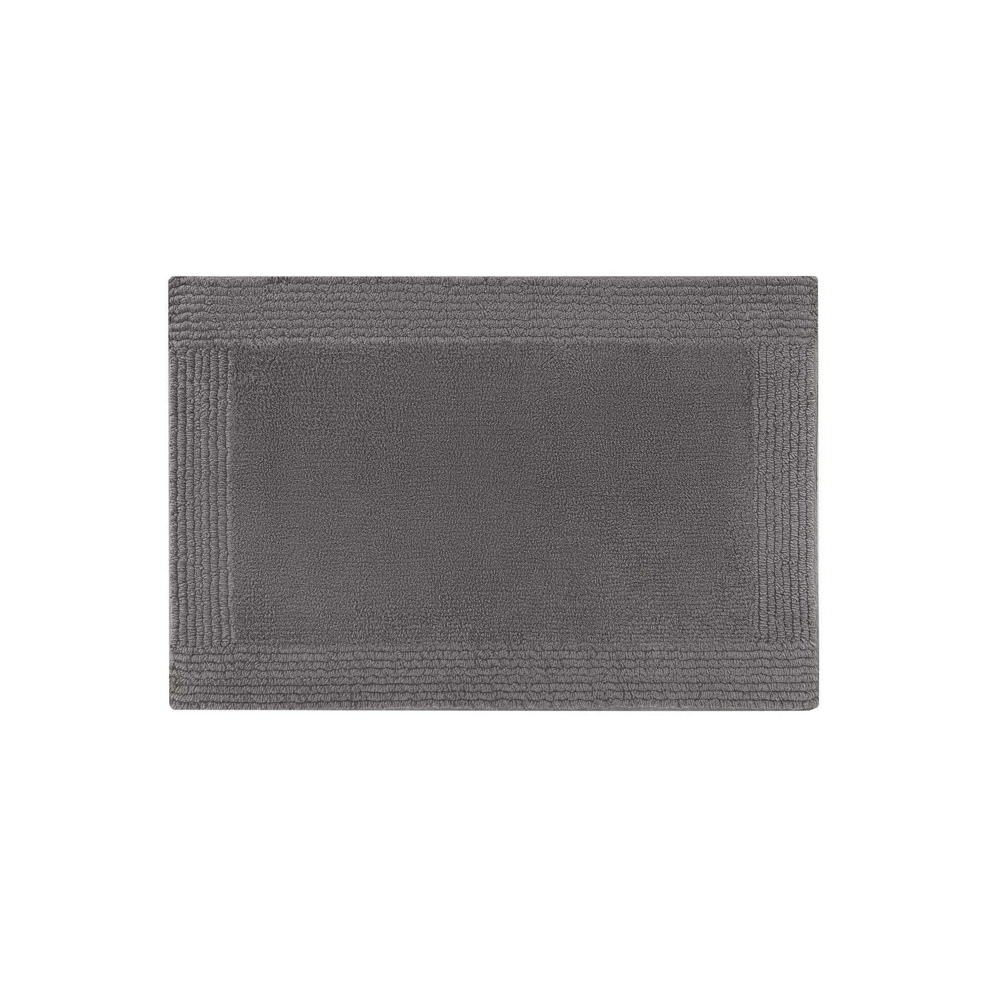 1 PCS 24x60" 100% Cotton Tufted 3000 GSM Reversible Bath Rug Charcoal
