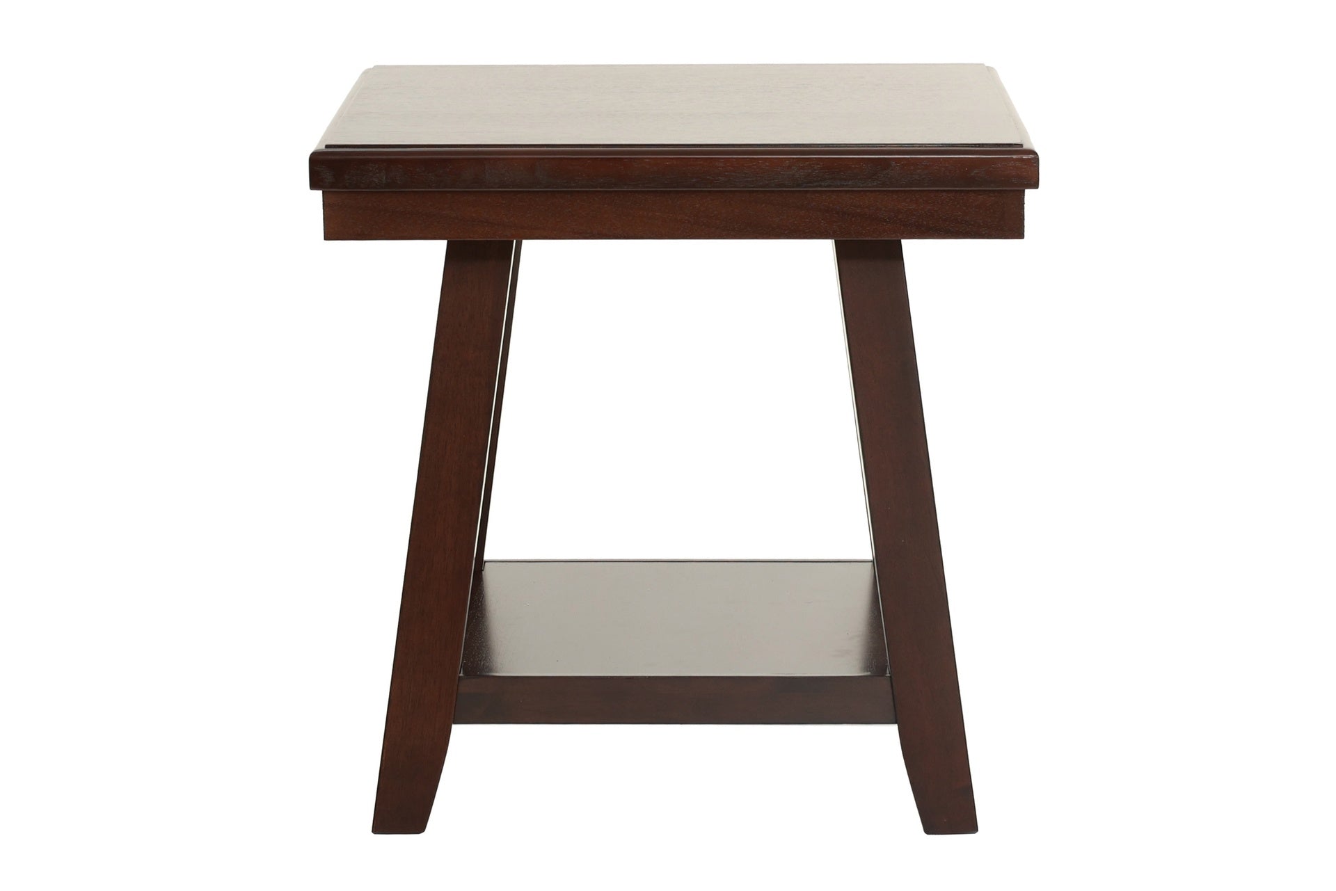 Modern Bold Simple Walnut Finish 1pc End Table Under-Table Shelf Storage Living Room Rubberwood Veneer