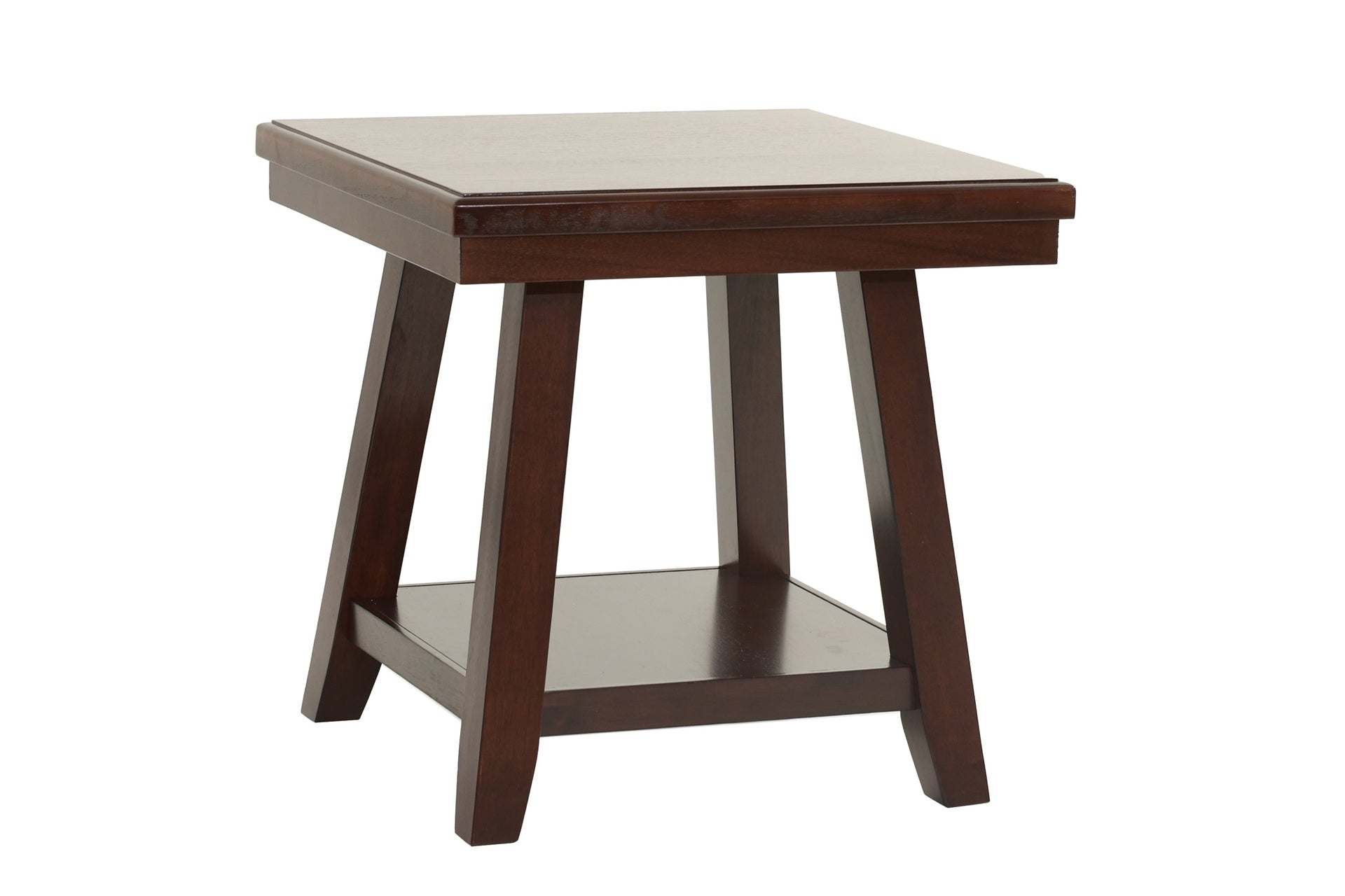 Modern Bold Simple Walnut Finish 1pc End Table Under-Table Shelf Storage Living Room Rubberwood Veneer