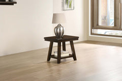 Modern Bold Simple Walnut Finish 1pc End Table Under-Table Shelf Storage Living Room Rubberwood Veneer