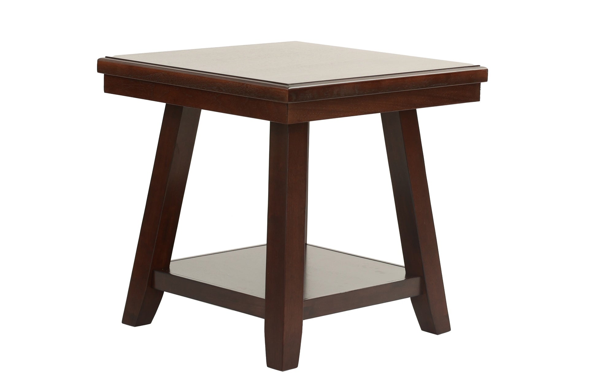 Modern Bold Simple Walnut Finish 1pc End Table Under-Table Shelf Storage Living Room Rubberwood Veneer