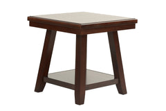 Modern Bold Simple Walnut Finish 1pc End Table Under-Table Shelf Storage Living Room Rubberwood Veneer