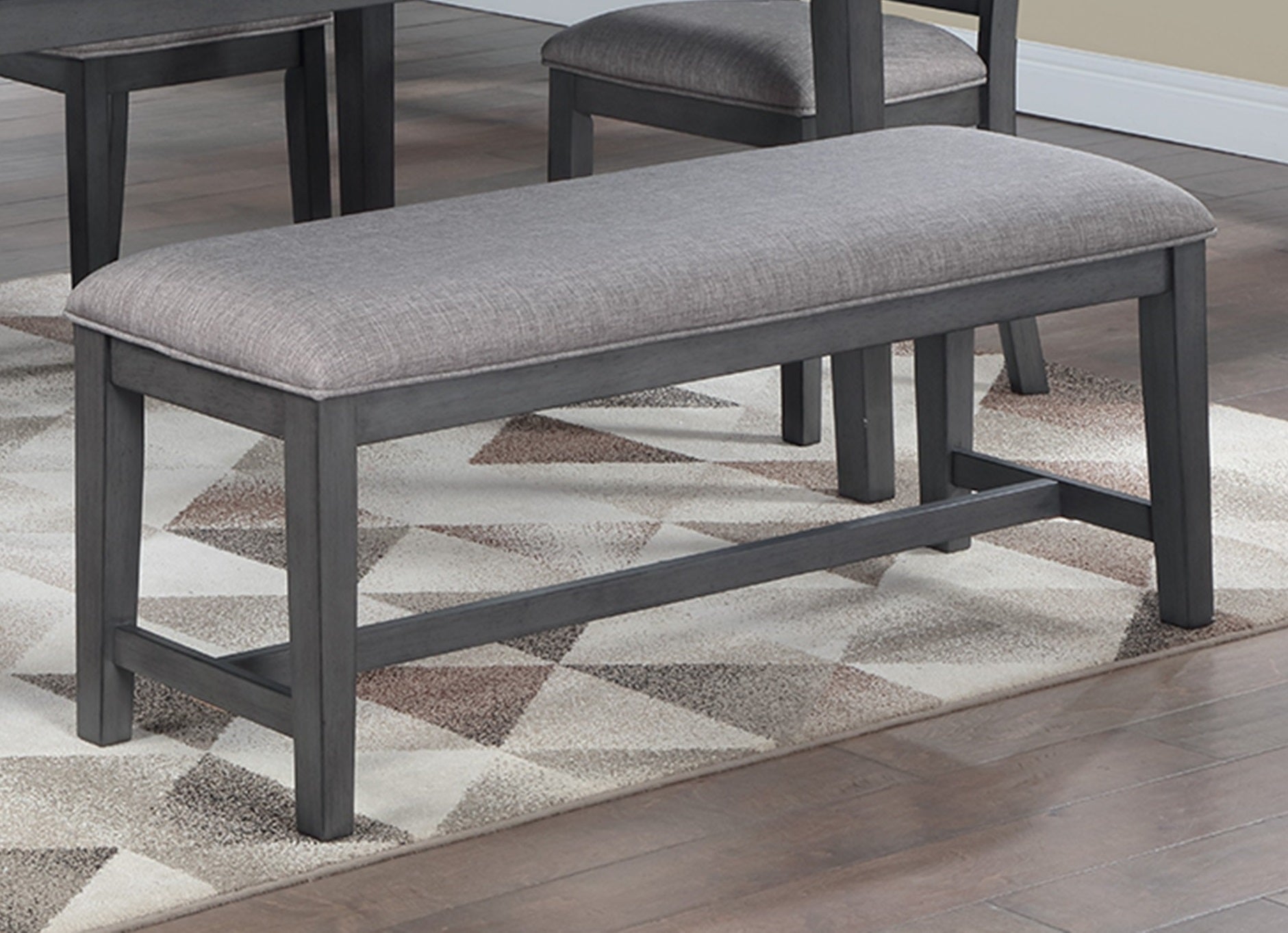 Dining Room Furniture Gray 6pcs Set Dining Table 4x Side Chairs A Bench Rubberwood Unique Design Back Chair