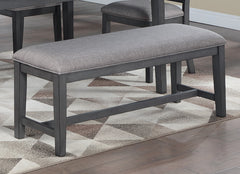Dining Room Furniture Gray 6pcs Set Dining Table 4x Side Chairs A Bench Rubberwood Unique Design Back Chair