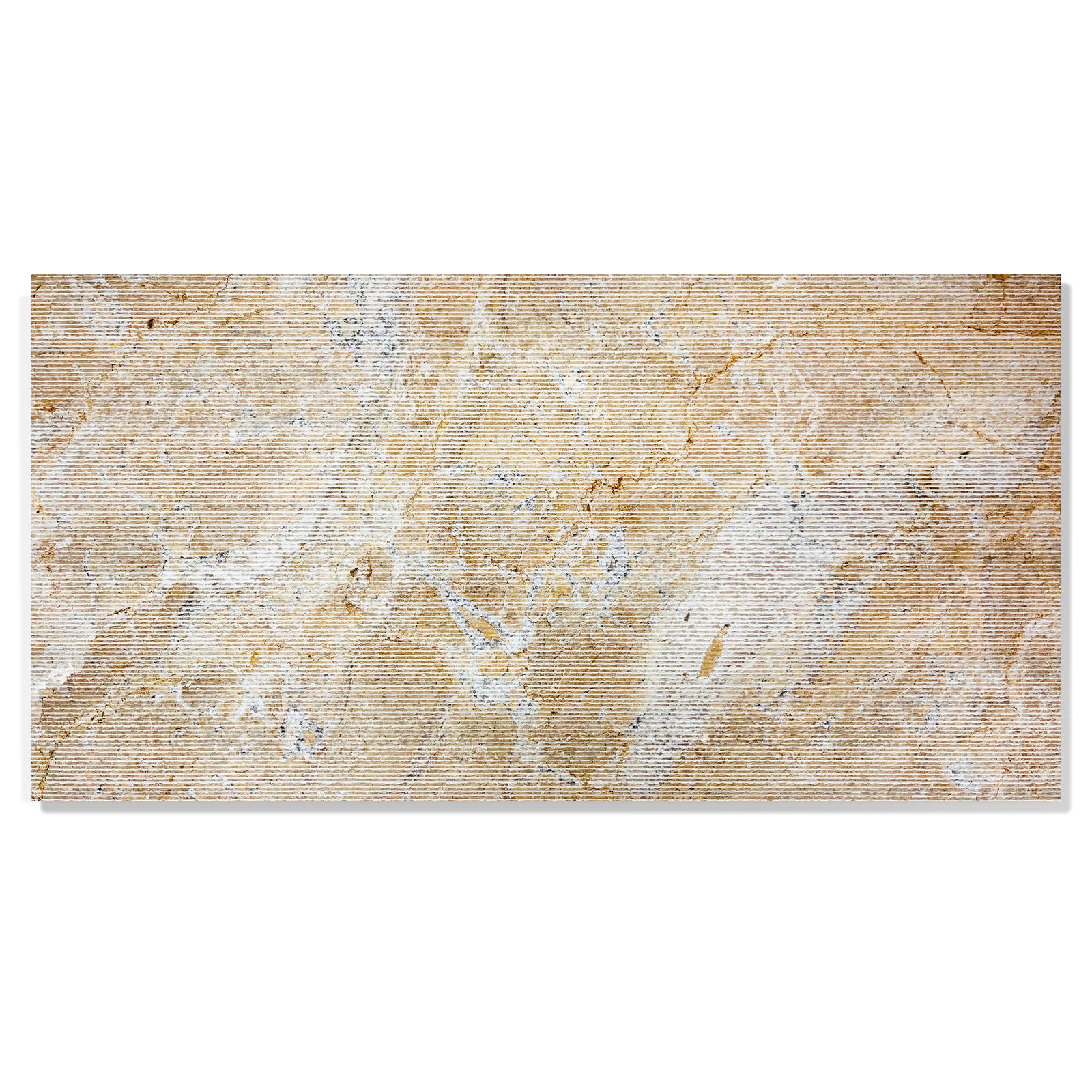 12*24 Gold Yellow Beige natural marble, for wall, FS textured finished, 3D fluted marble, natural stone, genuine marble, real marble, 1 box 4 pcs