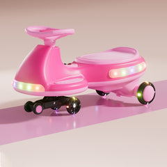Electric rocking car, fully illuminated, with enlarged flashing and silent wheels, 12V7 battery, dual drive 550 motor, and Bluetooth gliding and electric two-in-one.