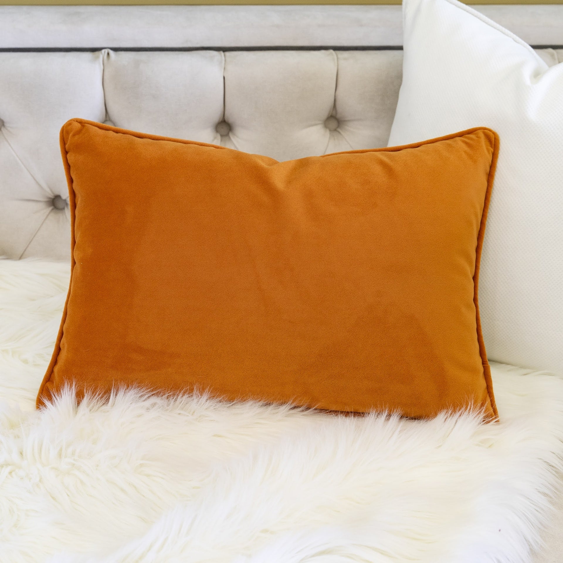 Embroidered Pumpkin Lumbar Throw Pillow – Fall Harvest Accent Cushion Set of 2