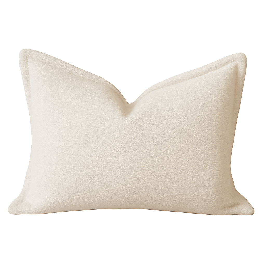 Homey COZY Soft Ivory Throw Pillow – Clean, Minimal Comfort with Tailored Edging Set of 2
