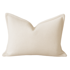 Homey COZY Soft Ivory Throw Pillow – Clean, Minimal Comfort with Tailored Edging Set of 2