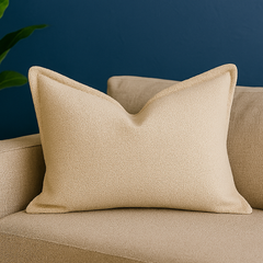 Homey COZY Soft Ivory Throw Pillow – Clean, Minimal Comfort with Tailored Edging Set of 2