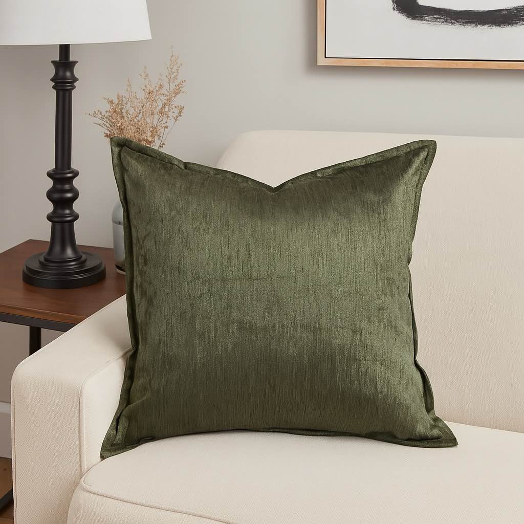 Homey COZY Velvet Throw Pillow – Deep Forest Green with Luxe Shine & Rich Texture Set of 2