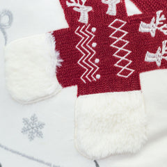 Let It Snow Christmas Throw Pillow – 20x20" Square Cotton Cushion with Red Knit Hat Design and Insert Set of 2