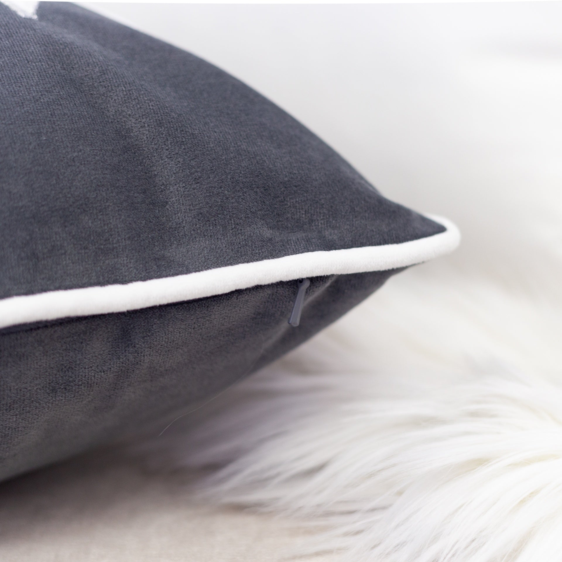 Nneka Let It Snow Gray Velvet Lumbar Pillow with Insert 14x20 Set of 2
