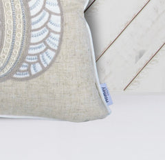 Lace Embroidered Pumpkin Throw Pillow – Neutral Fall Accent Cushion