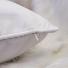 Let It Snow Embroidered Cotton Throw Pillow – 20x20" White Christmas Cushion with Snowflakes & Insert