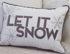 Nneka Let It Snow White Velvet Lumbar Pillow with Insert 14x20