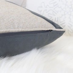 Holiday Reindeer Velvet Accent Pillow 20x20 – Gray and White with Insert