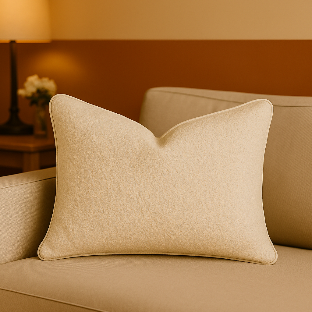 Homey COZY Textured Throw Pillow – Soft Ivory for Clean, Minimal Interiors- 2 Pack