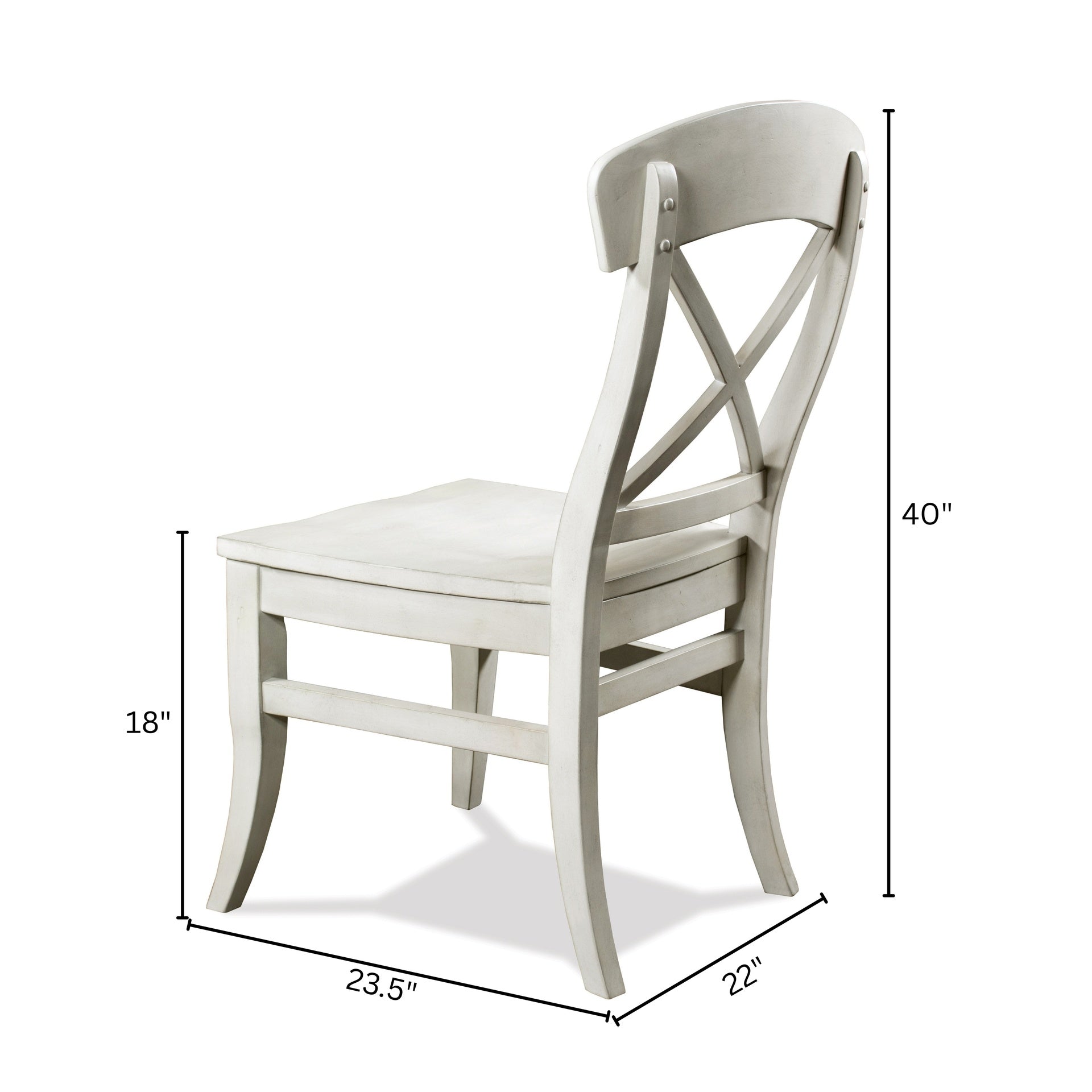 Harola Cross-back Dining Side Chairs in Set of 2, Smoky White Finish