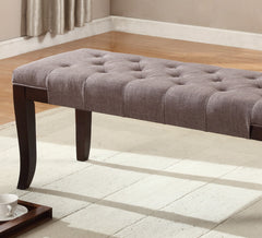 Linon Tufted Bench, Fabric, Brown