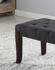 Linon Tufted Bench, Fabric, Gray