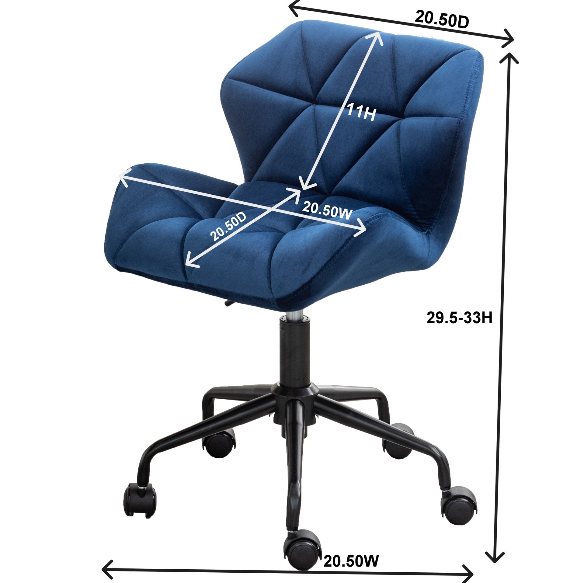 Eldon Diamond Tufted Adjustable Swivel Office Chair, Gray