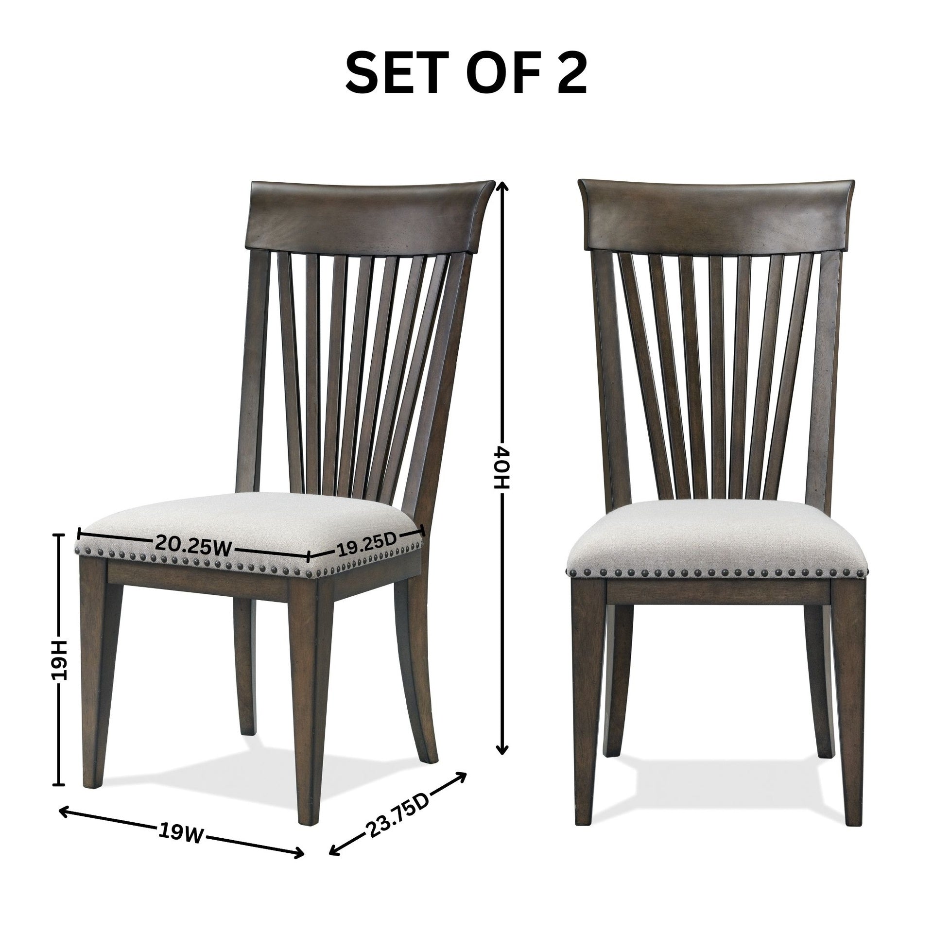 Grant Nailhead Trim Upholstered Dining Chairs, Set of 2