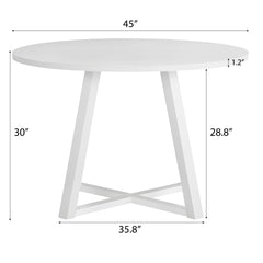 Durban 3-Piece Round Dining Set, Trestle Dining Table with 2 Boucle Chairs