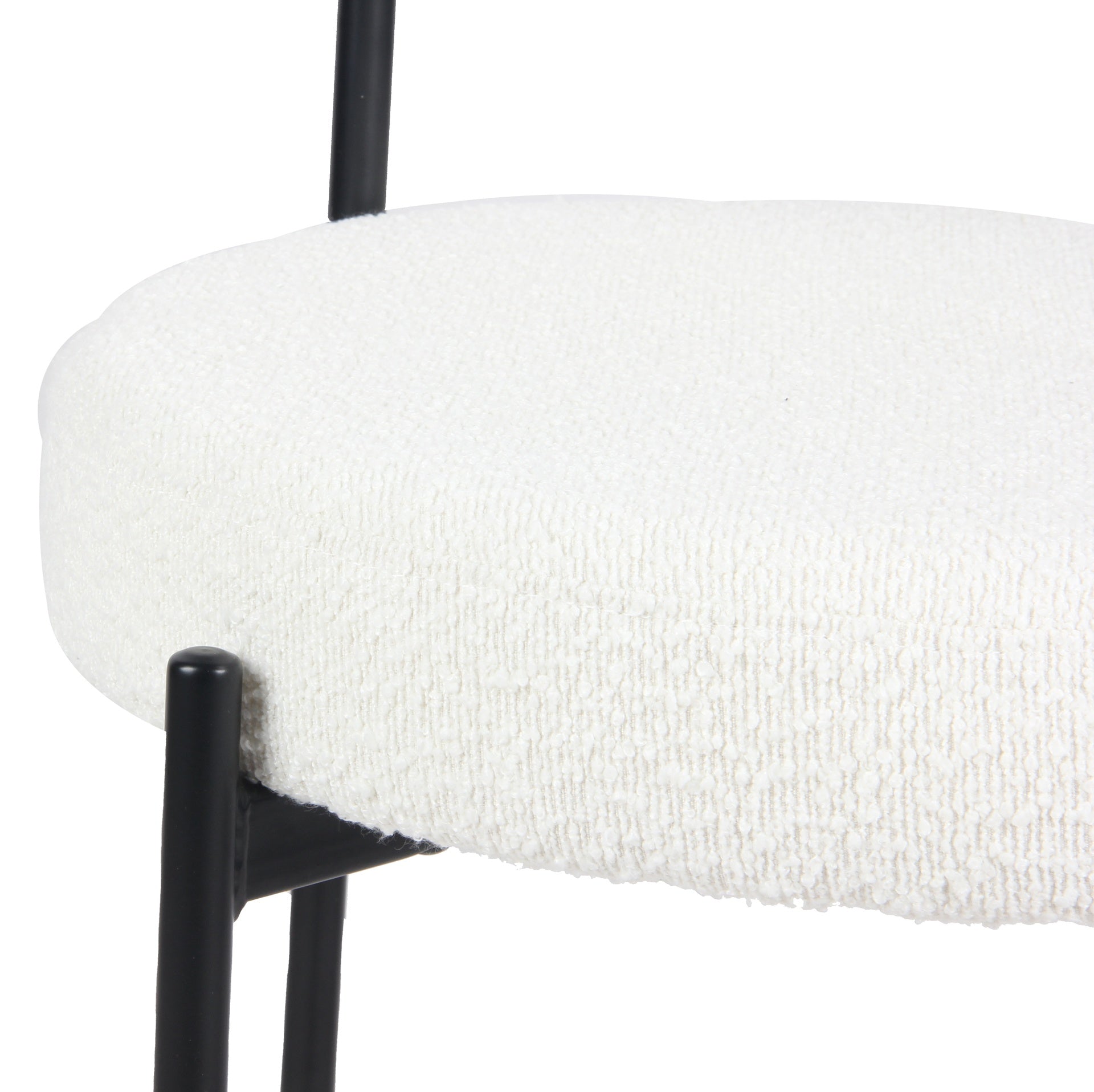 Durban 3-Piece Round Dining Set, Trestle Dining Table with 2 Boucle Chairs