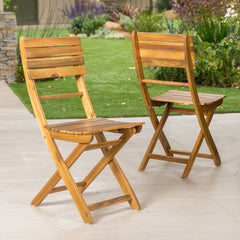 Outdoor Acacia Wood Folding Dining Chair (Set of 2),Natural