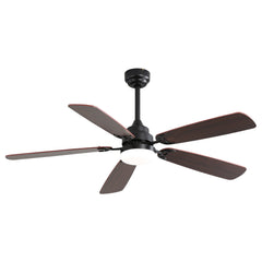 52 Inch Classics Ceiling Fan with Led Light 6 Speed Wind 5 Blades Remote Control DC Motor For Indoor