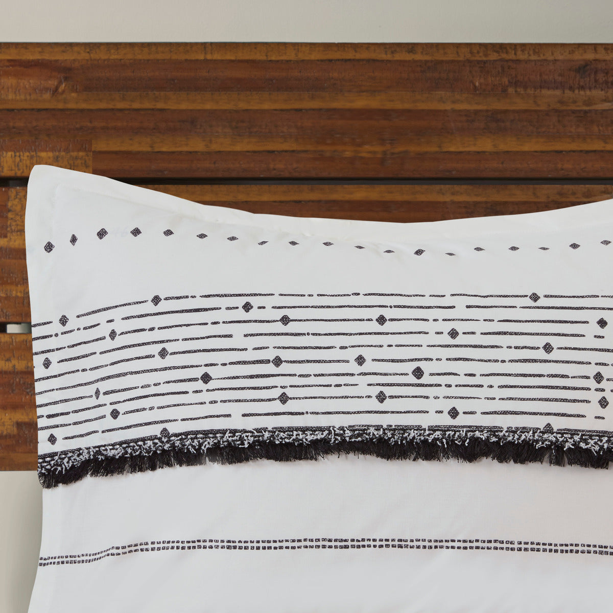 Full/Queen Cotton Printed Duvet Cover Set with Trims